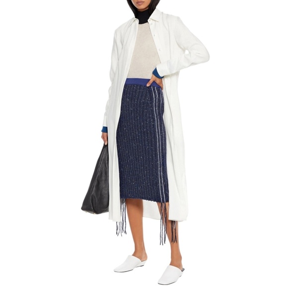 The Row Ribbed  Cashmere Melodie Knit Skirt in Blue Retail $1590.00 NWT - Picture 3 of 7